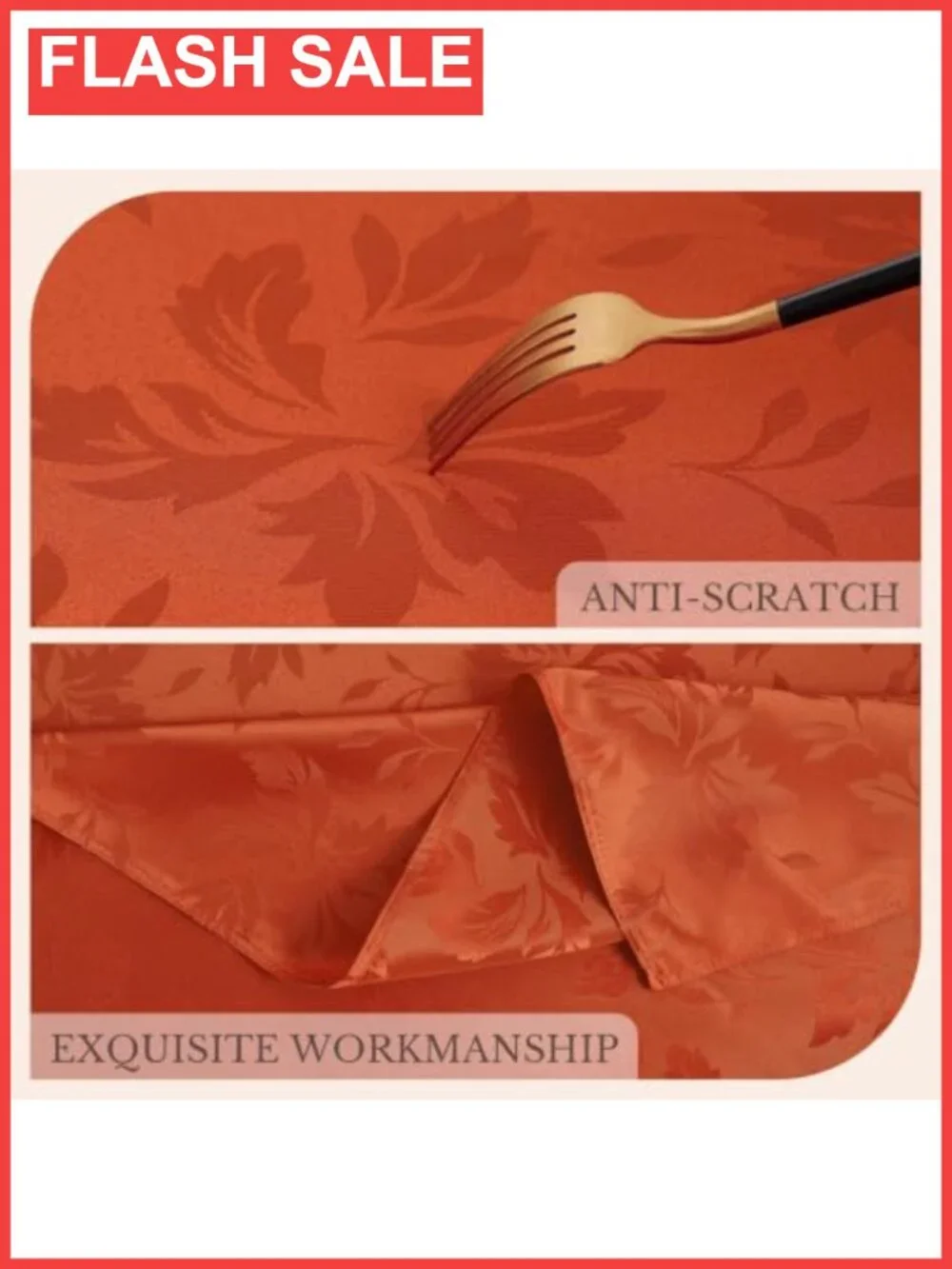 Jacquard Rectangle Tablecloth 52x70 Waterproof Dining Decor